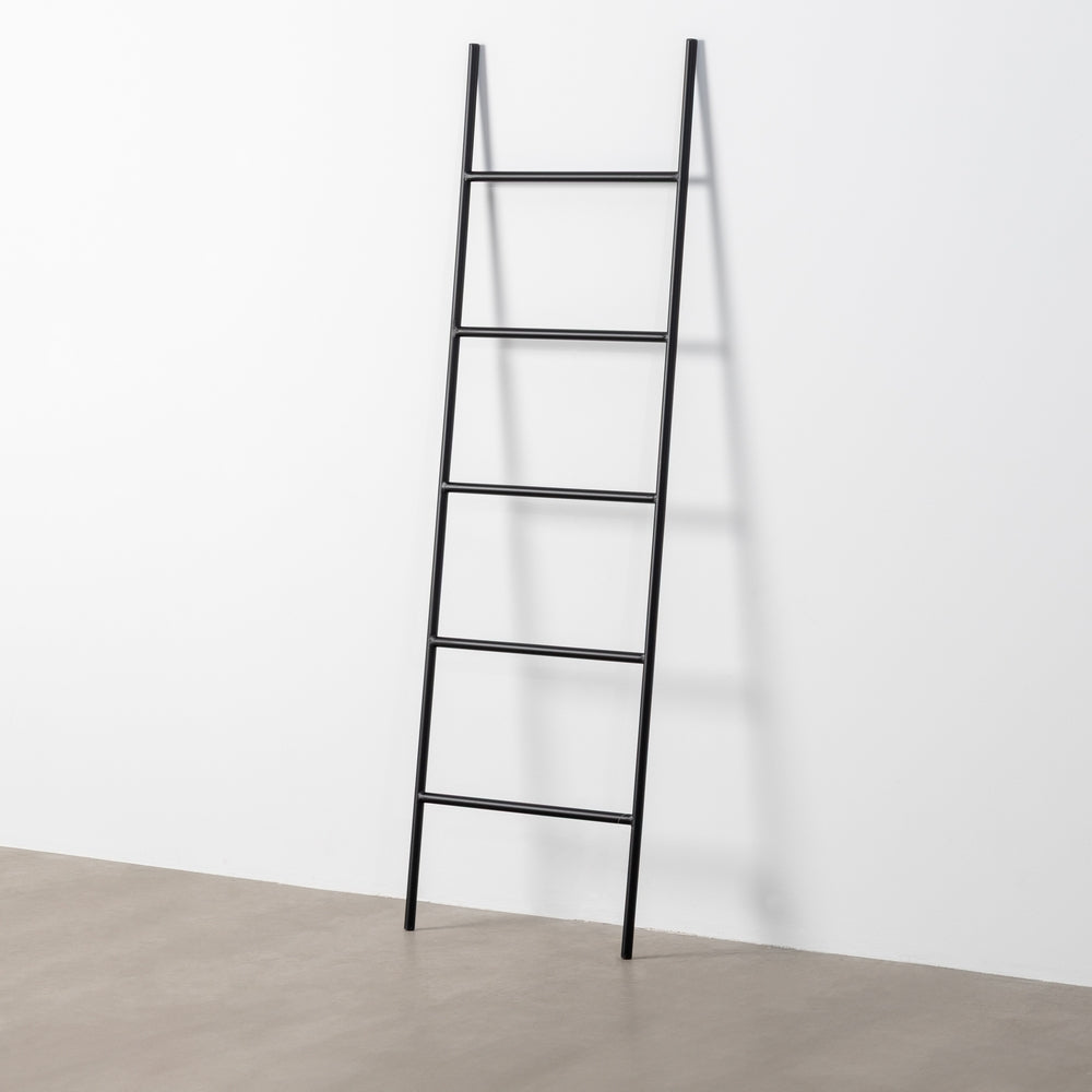 ESCALERA TOALLERO NEGRO METAL DECORACIÓN 50 X 2 X 165 CM