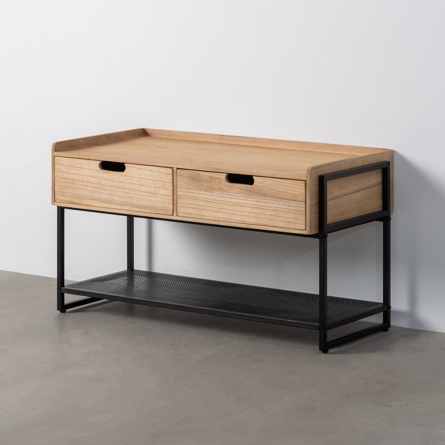 DRAWER UNIT NATURAL-BLACK MDF-METAL 100 X 48 X 56.50 CM