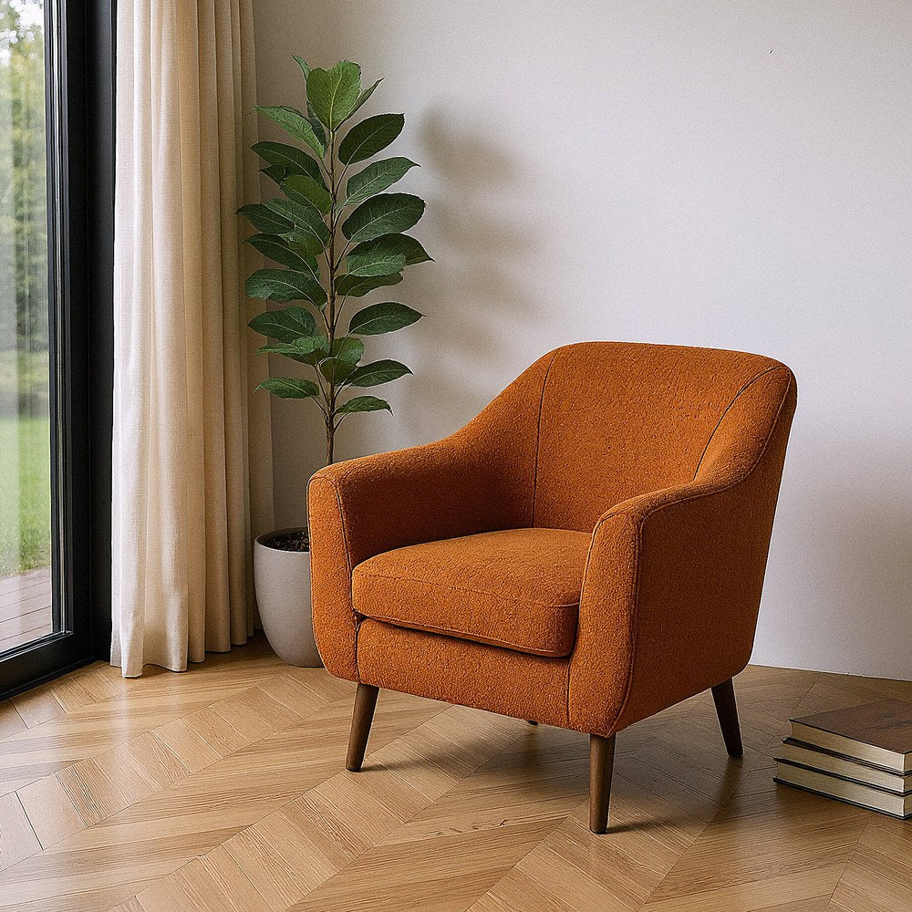 SILLÓN TERRACOTA TEJIDO-MADERA 74 X 68 X 76 CM