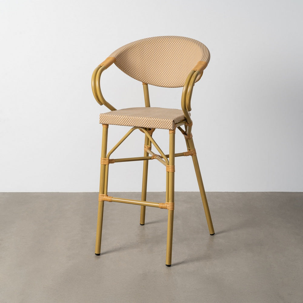 TABURETE BEIGE ALUMINIO-TEXTILENO 57 X 62 X 111 CM