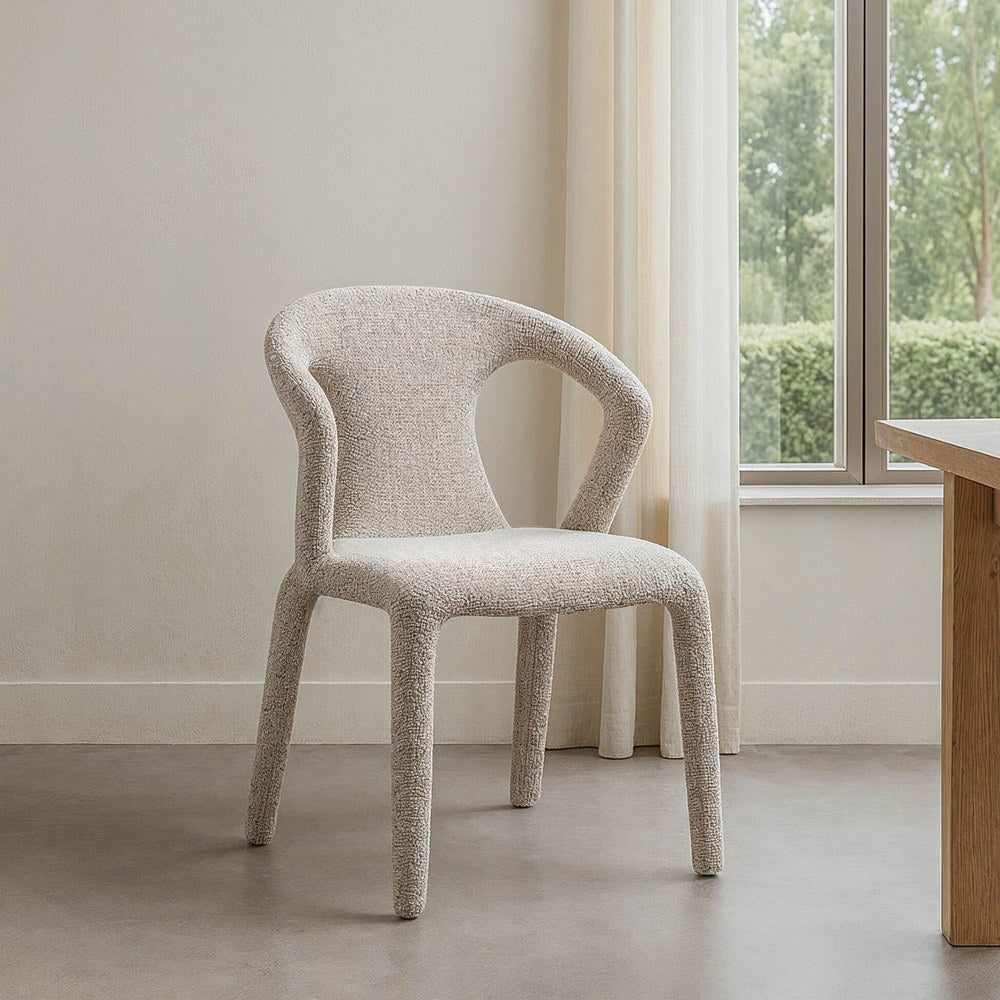 SILLA JASPEADO GRIS TEJIDO SALÓN 52,50 X 59 X 79 CM