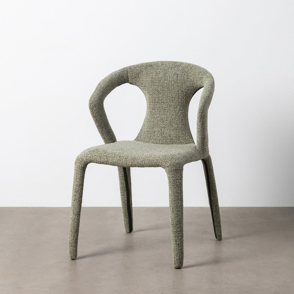 SILLA JASPEADO VERDE TEJIDO SALÓN 52,50 X 59 X 79 CM