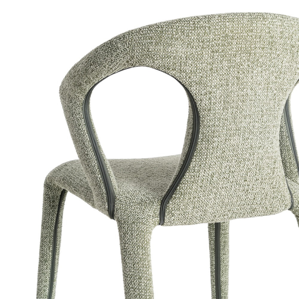 SILLA JASPEADO VERDE TEJIDO SALÓN 52,50 X 59 X 79 CM