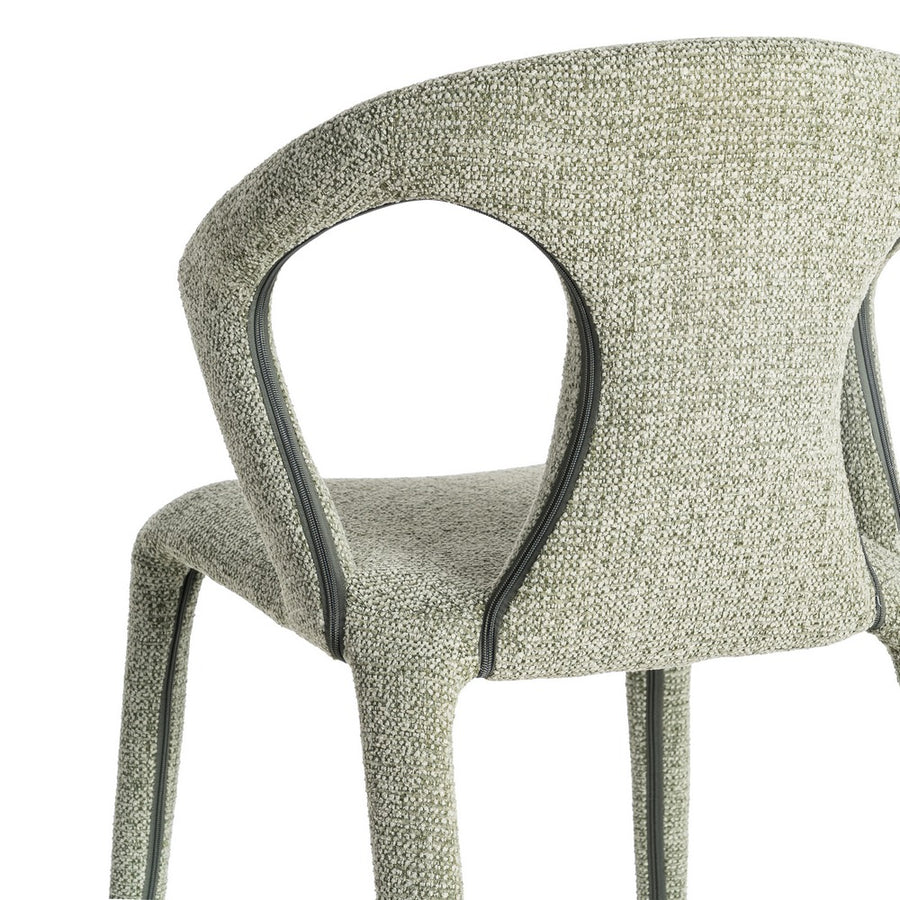 SILLA JASPEADO VERDE TEJIDO SALÓN 52,50 X 59 X 79 CM
