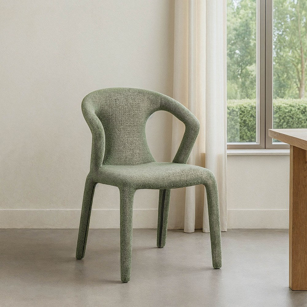 SILLA JASPEADO VERDE TEJIDO SALÓN 52,50 X 59 X 79 CM