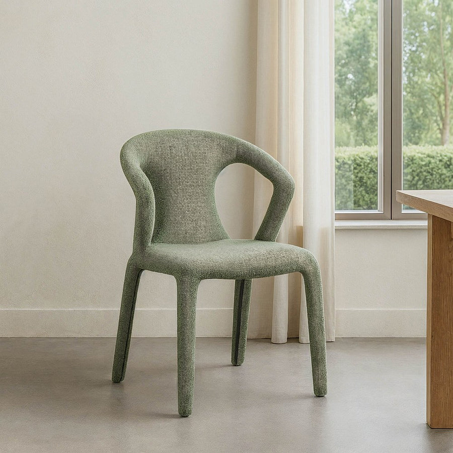 SILLA JASPEADO VERDE TEJIDO SALÓN 52,50 X 59 X 79 CM
