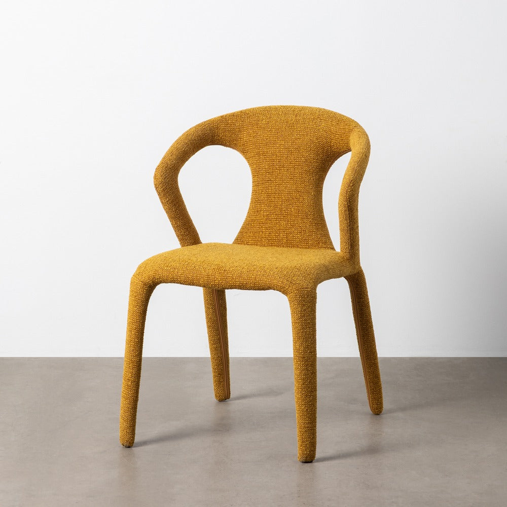 SILLA JASPEADO MOSTAZA TEJIDO SALÓN 52,50 X 59 X 79 CM