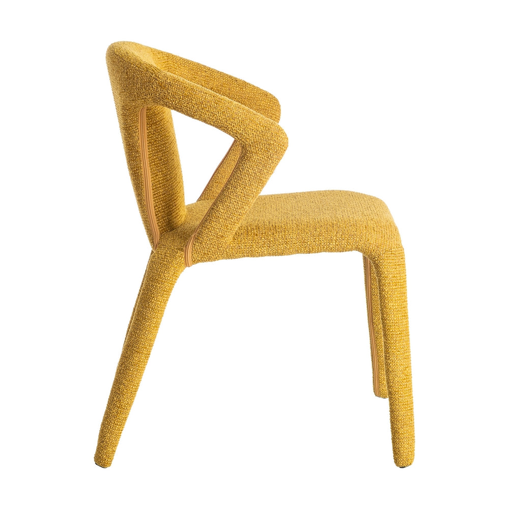 SILLA JASPEADO MOSTAZA TEJIDO SALÓN 52,50 X 59 X 79 CM