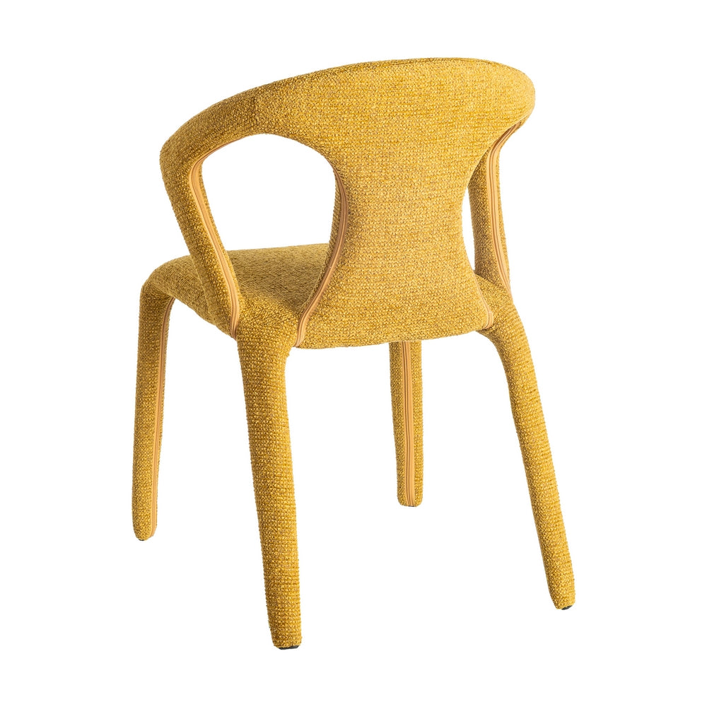 SILLA JASPEADO MOSTAZA TEJIDO SALÓN 52,50 X 59 X 79 CM