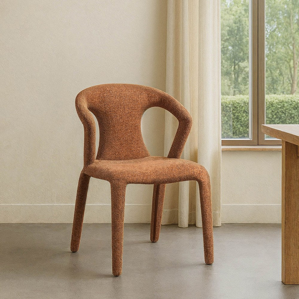 SILLA JASPEADO MARR�N TEJIDO SAL�N 52,50 X 59 X 79 CM