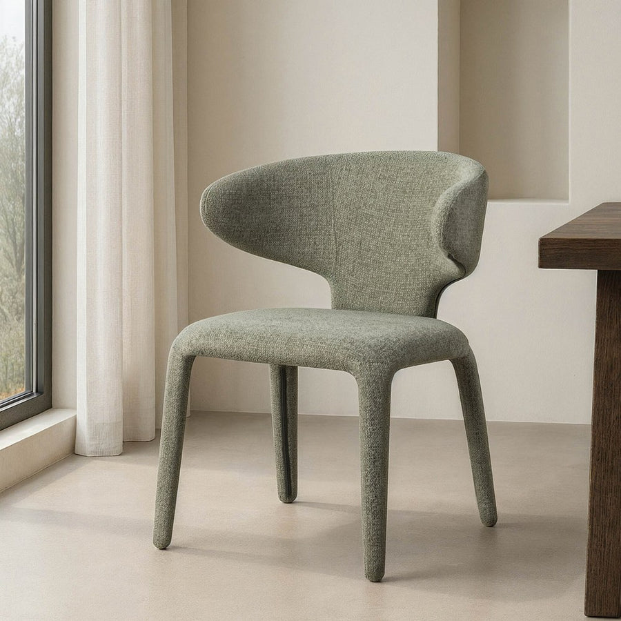SILLA JASPEADO VERDE TEJIDO SALÓN 58 X 60 X 81 CM
