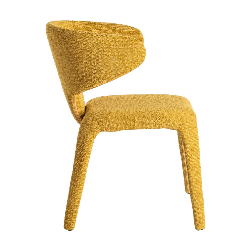 SILLA JASPEADO MOSTAZA TEJIDO SALÓN 58 X 60 X 81 CM