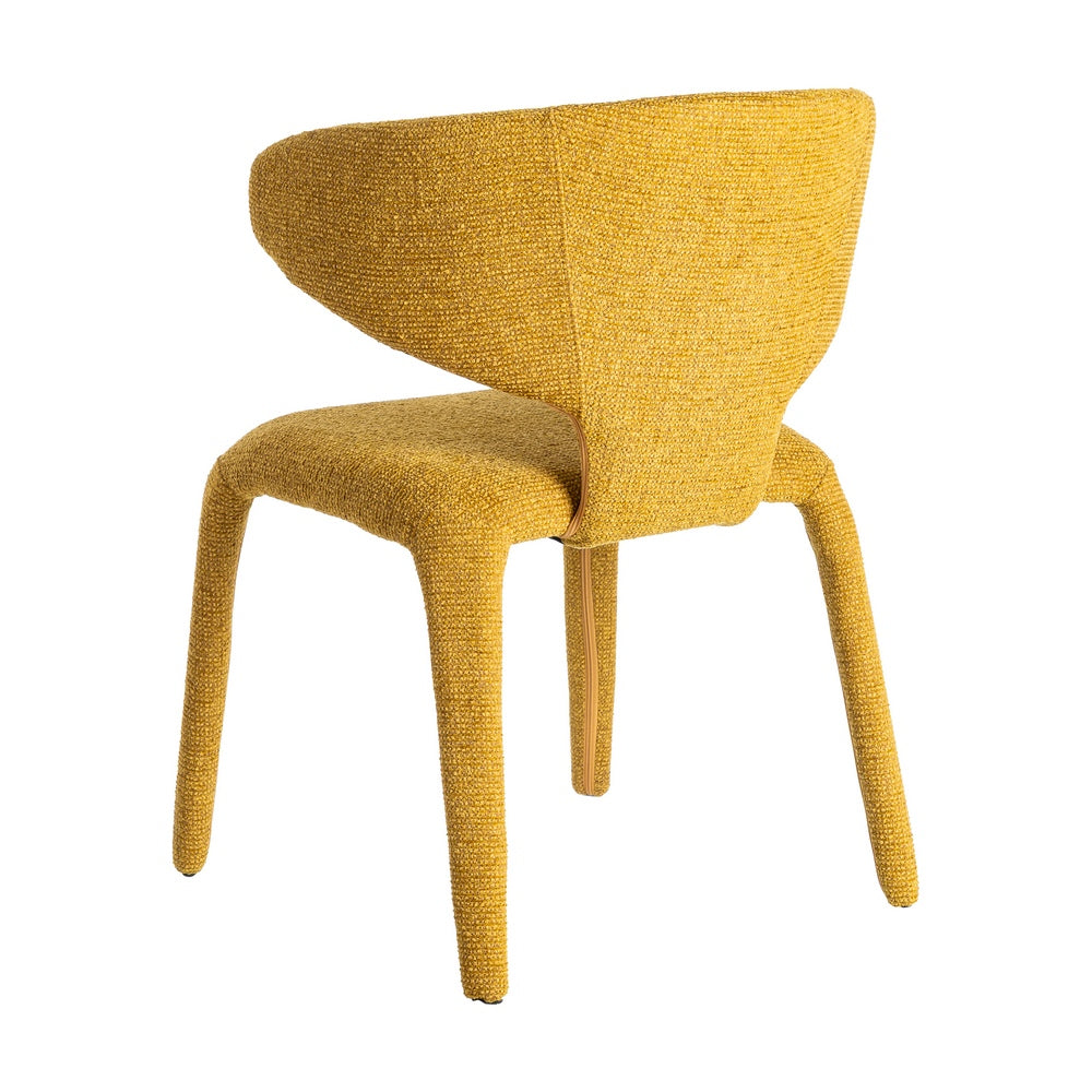 SILLA JASPEADO MOSTAZA TEJIDO SALÓN 58 X 60 X 81 CM