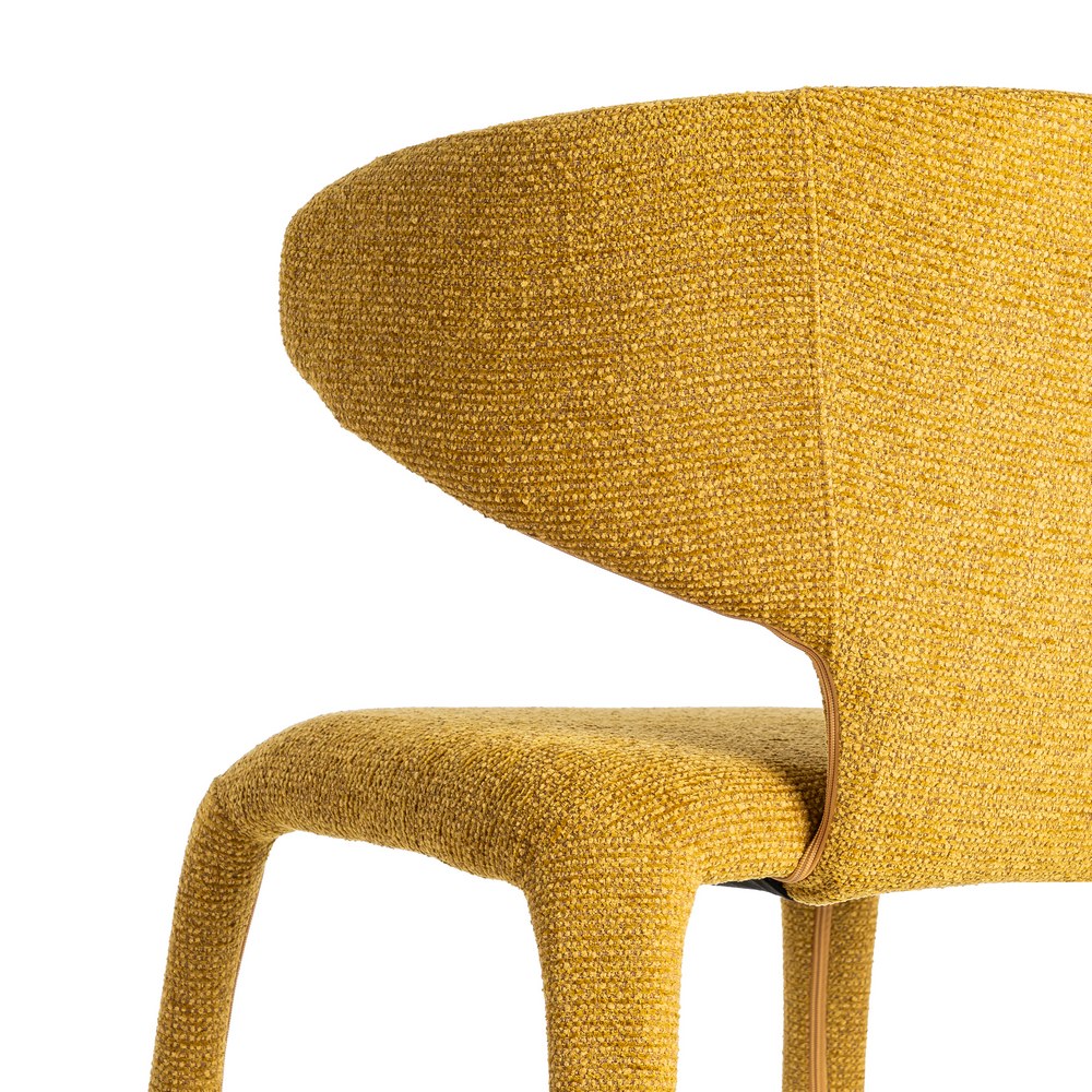 SILLA JASPEADO MOSTAZA TEJIDO SALÓN 58 X 60 X 81 CM