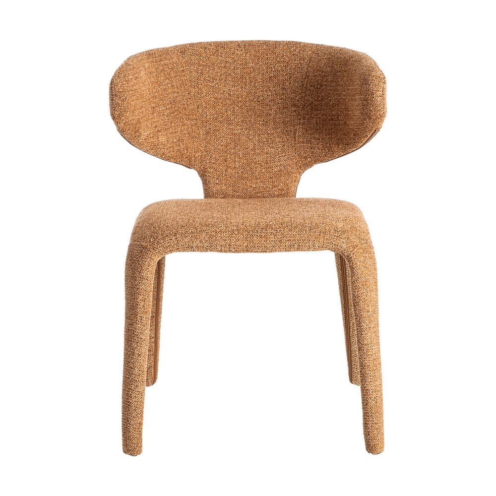 SPECKLED BROWN FABRIC LOUNGE CHAIR 58 X 60 X 81 CM