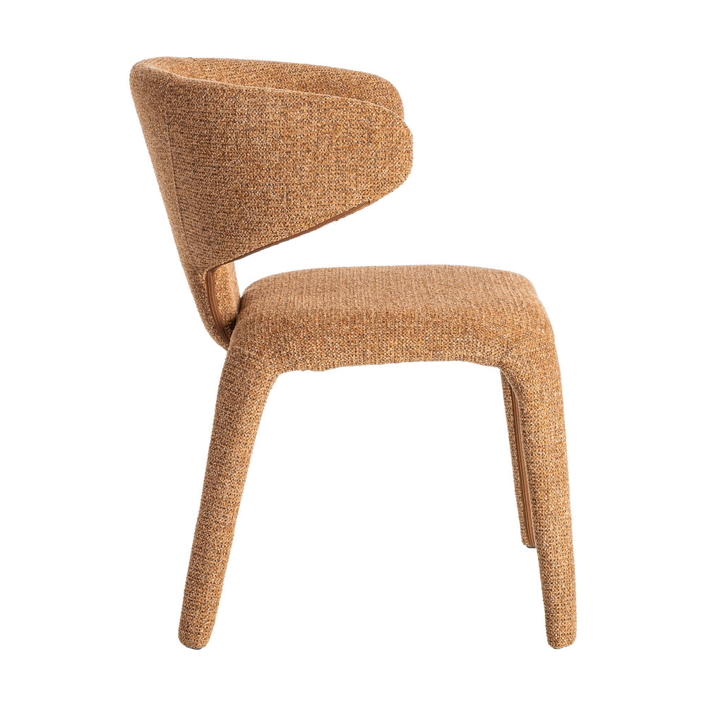 SPECKLED BROWN FABRIC LOUNGE CHAIR 58 X 60 X 81 CM