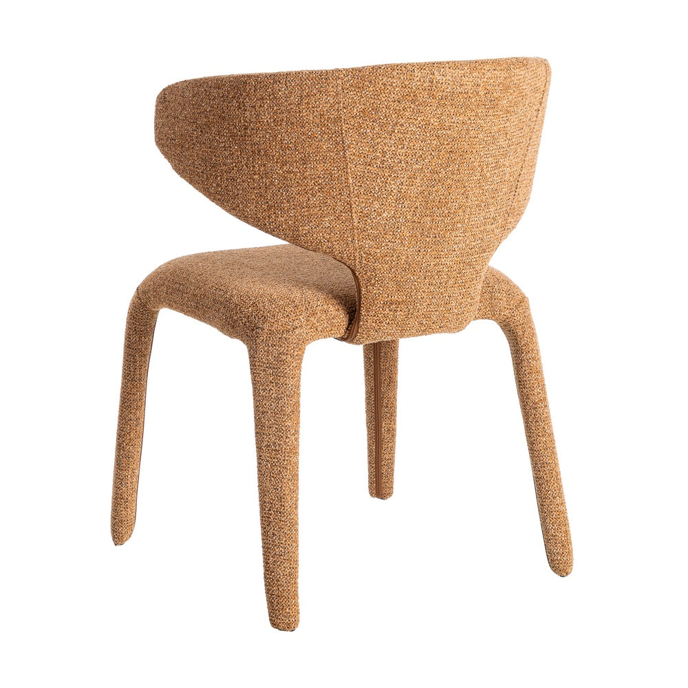 SPECKLED BROWN FABRIC LOUNGE CHAIR 58 X 60 X 81 CM