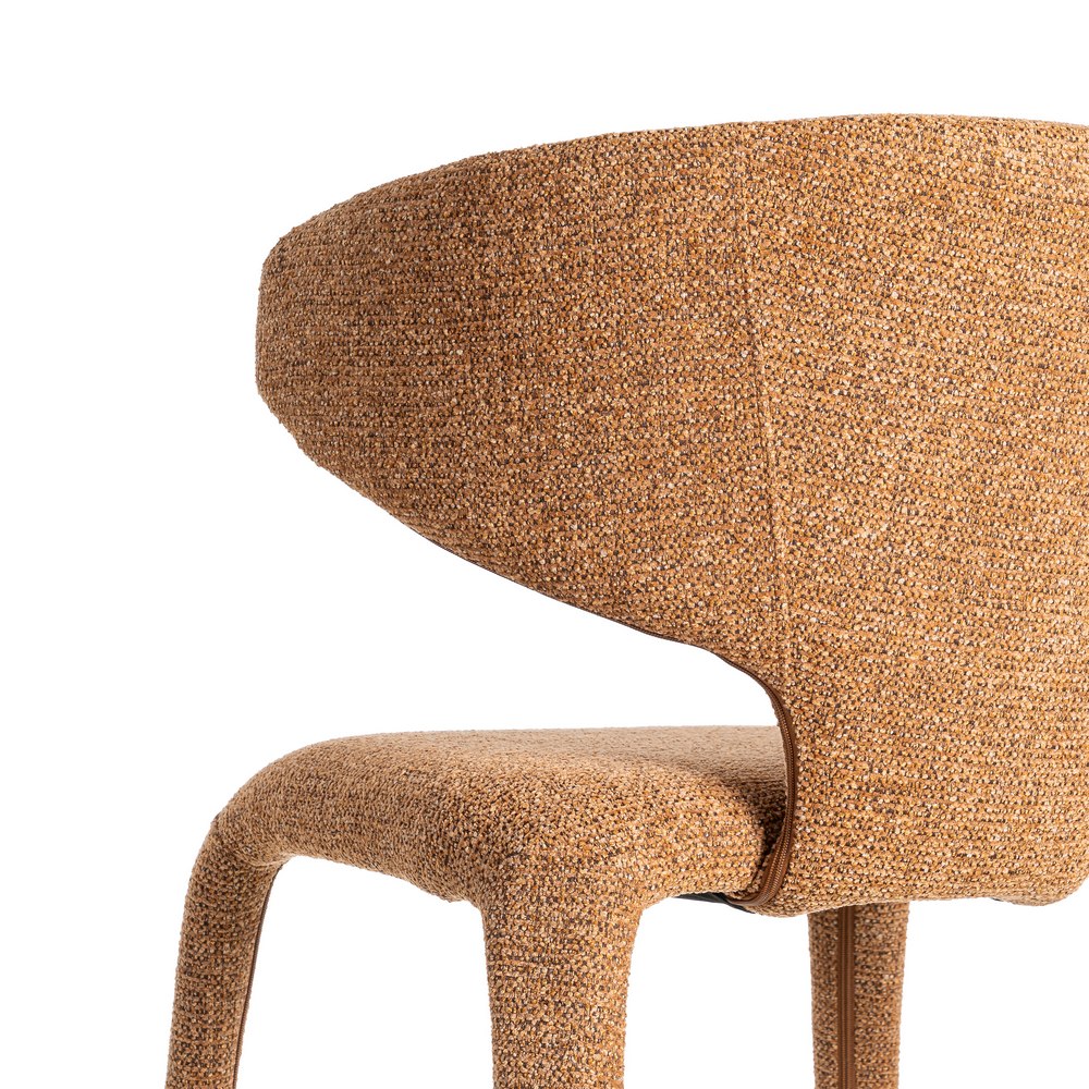 SPECKLED BROWN FABRIC LOUNGE CHAIR 58 X 60 X 81 CM