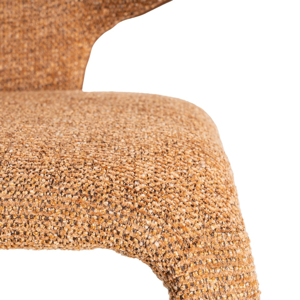 SPECKLED BROWN FABRIC LOUNGE CHAIR 58 X 60 X 81 CM