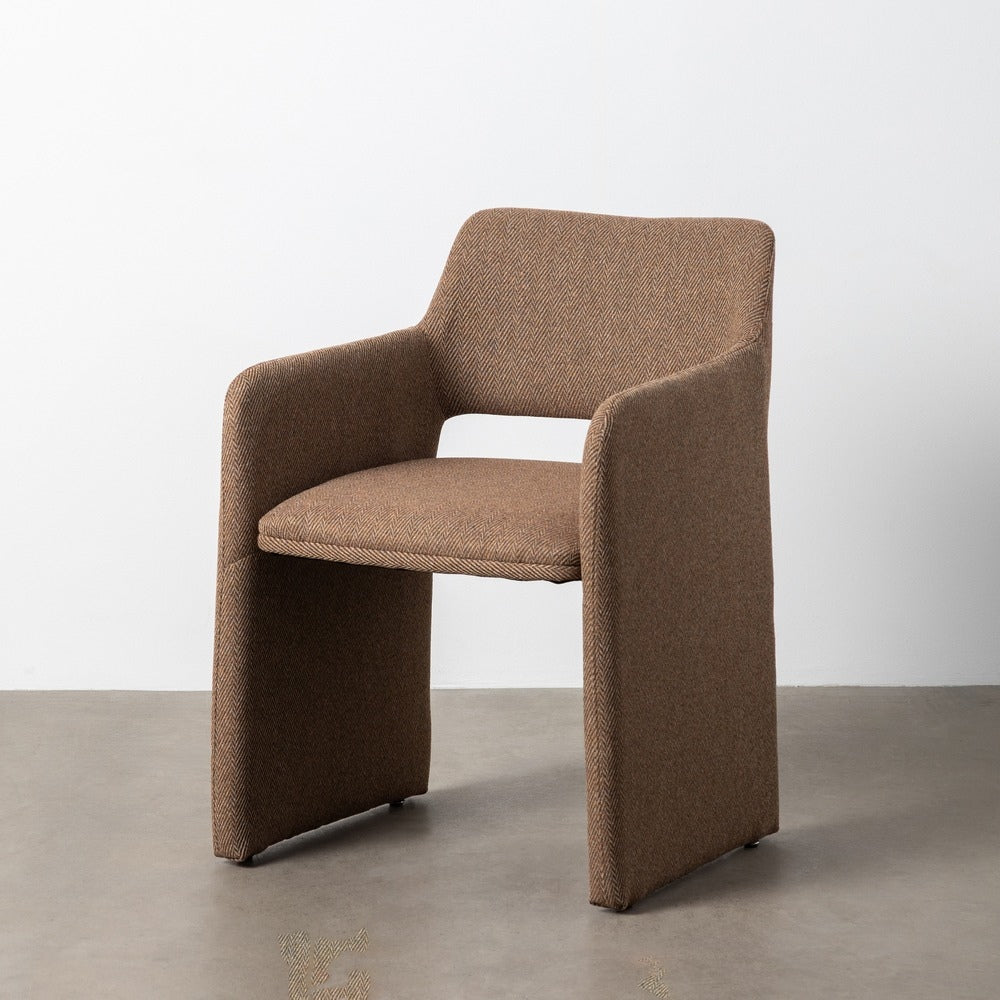 SILLA ESPIGA MARRÓN TEJIDO SALÓN 58 X 62,50 X 78 CM