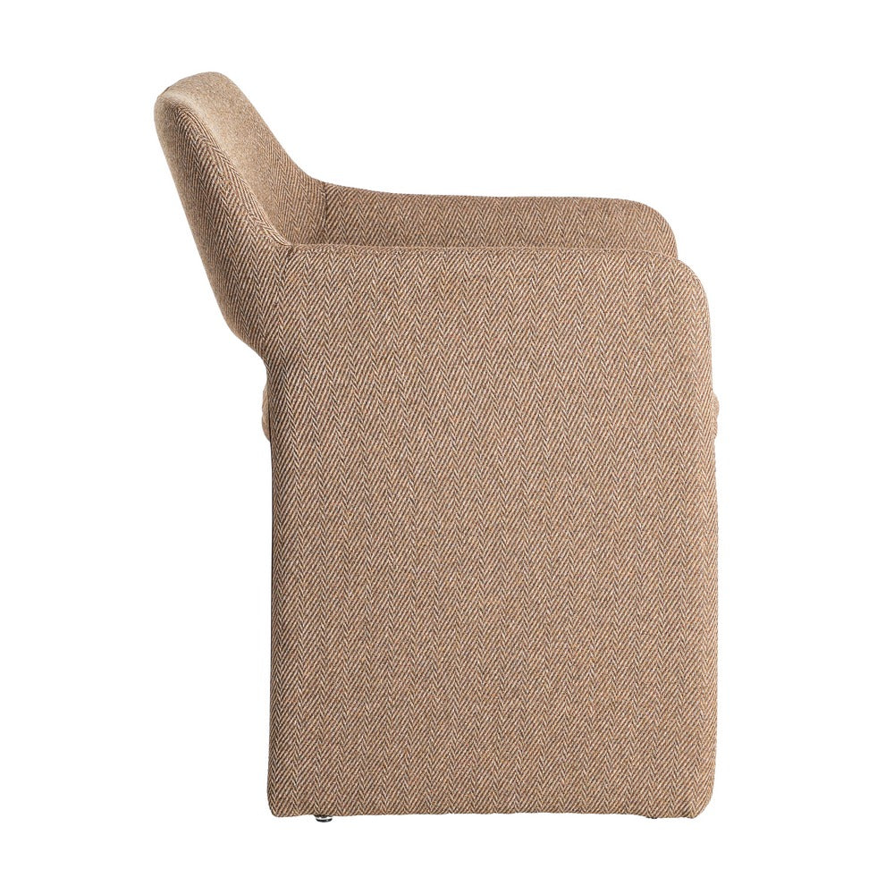 SILLA ESPIGA MARRÓN TEJIDO SALÓN 58 X 62,50 X 78 CM