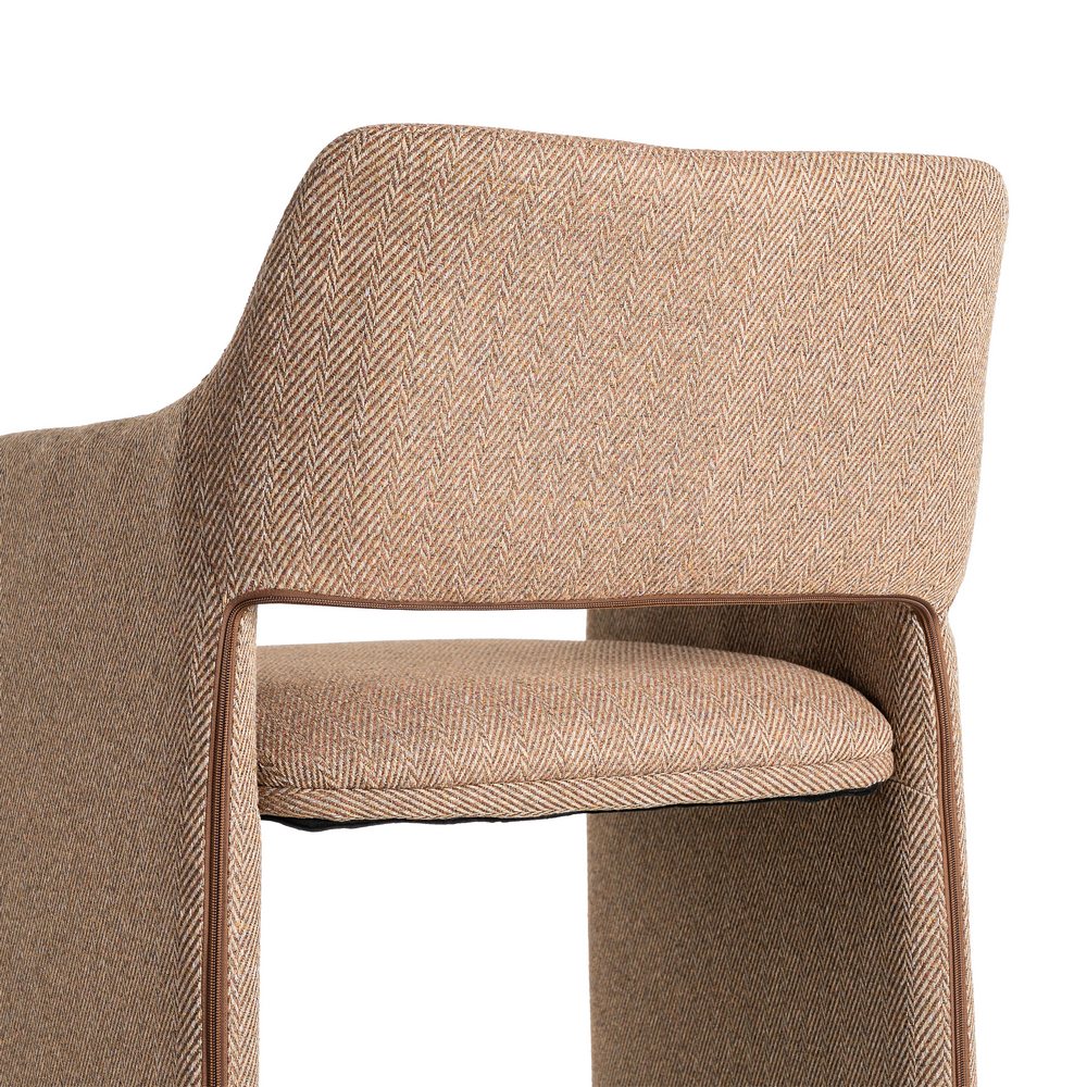SILLA ESPIGA MARRÓN TEJIDO SALÓN 58 X 62,50 X 78 CM