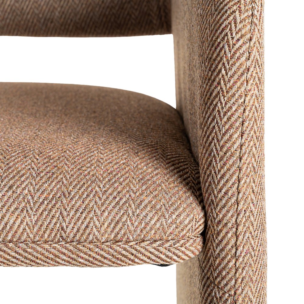 SILLA ESPIGA MARRÓN TEJIDO SALÓN 58 X 62,50 X 78 CM