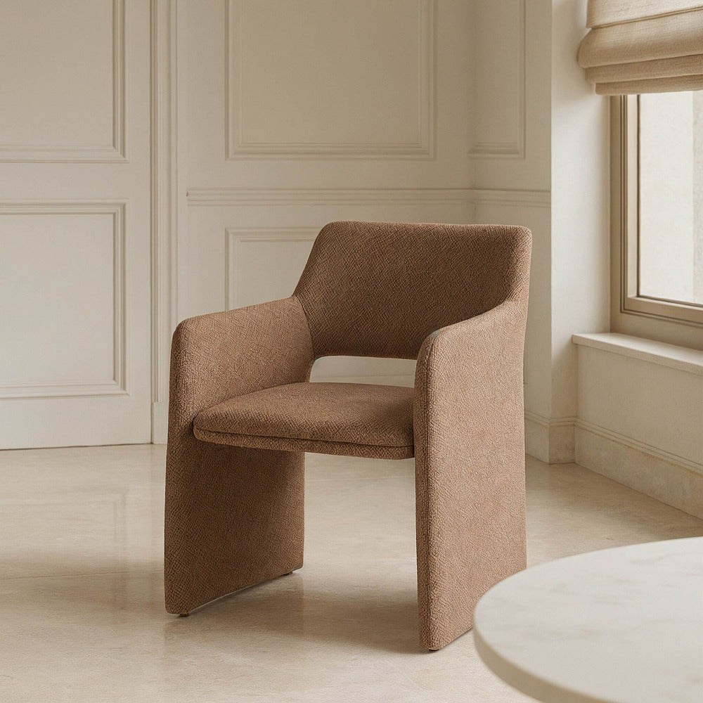 SILLA ESPIGA MARRÓN TEJIDO SALÓN 58 X 62,50 X 78 CM
