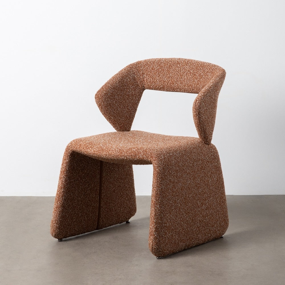 SALMON FABRIC LOUNGE CHAIR 59 X 63 X 81 CM