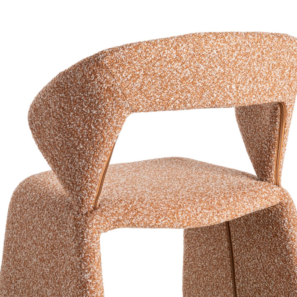 SALMON FABRIC LOUNGE CHAIR 59 X 63 X 81 CM
