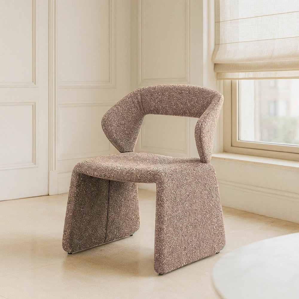 BEIGE FABRIC LIVING ROOM CHAIR 59 X 63 X 81 CM