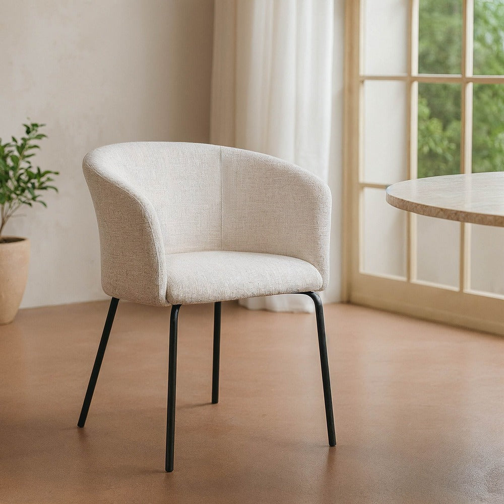 SILLA CREMA TEJIDO-METAL SAL�N 61 X 56 X 77,50 CM