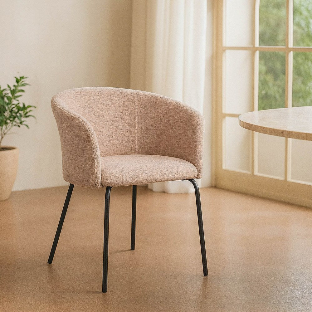 SILLA ROSA TEJIDO-METAL SALÓN 61 X 56 X 77,50 CM