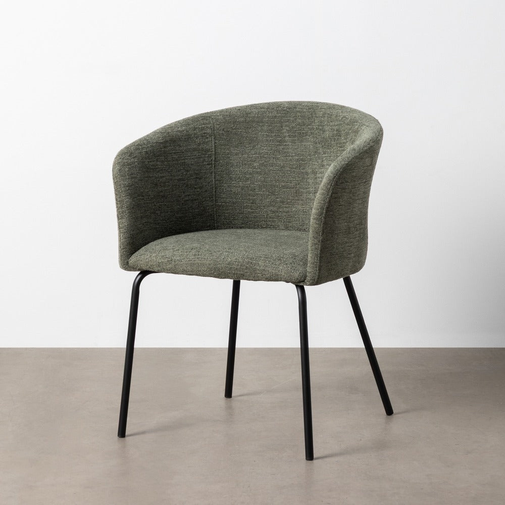 GREEN FABRIC-METAL DINING CHAIR 60.50 X 55 X 78.50 CM