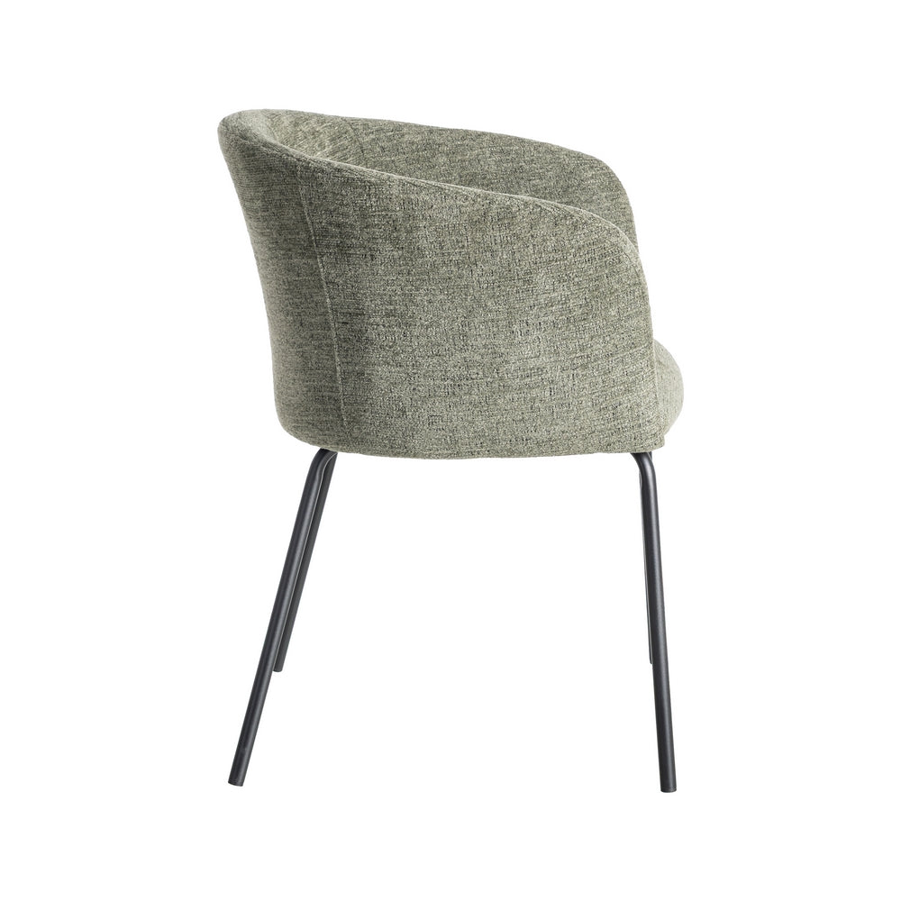 GREEN FABRIC-METAL DINING CHAIR 60.50 X 55 X 78.50 CM