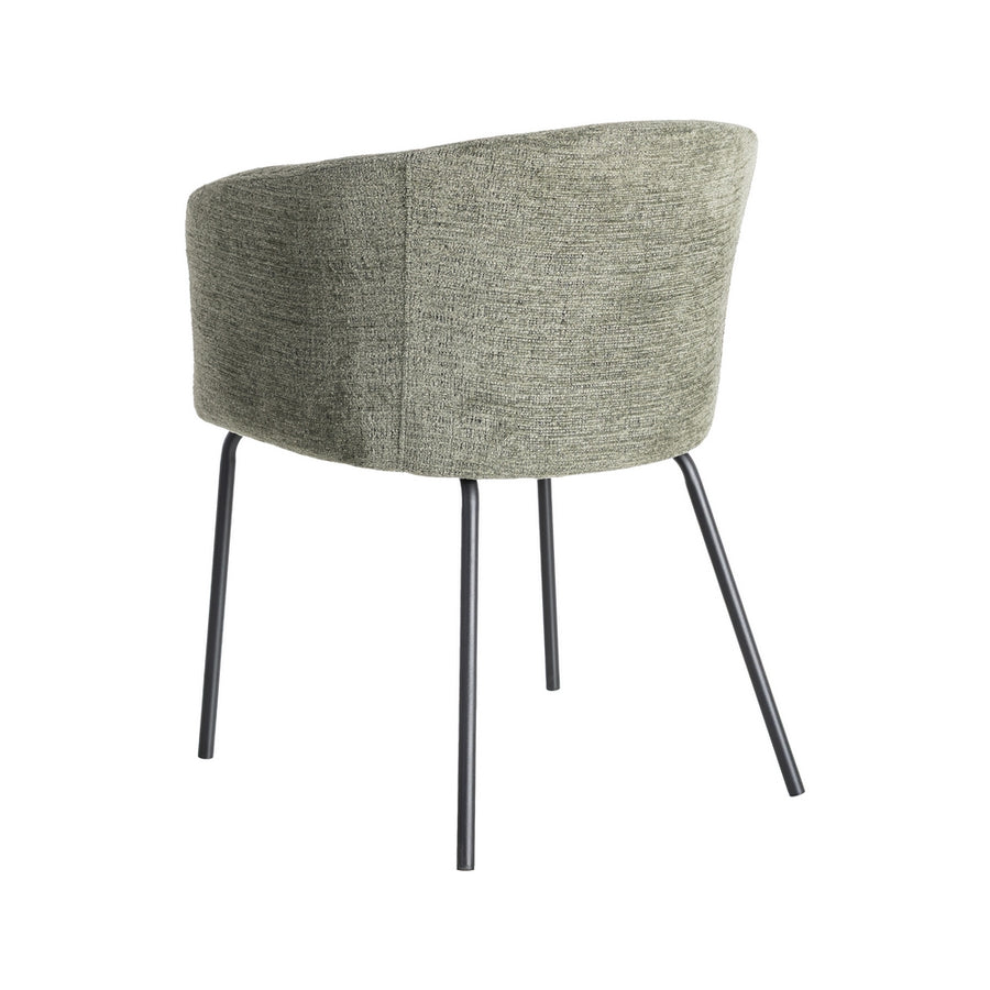 GREEN FABRIC-METAL DINING CHAIR 60.50 X 55 X 78.50 CM
