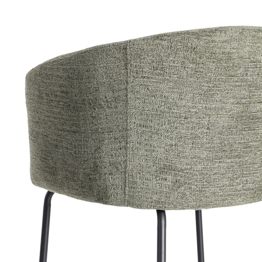 GREEN FABRIC-METAL DINING CHAIR 60.50 X 55 X 78.50 CM