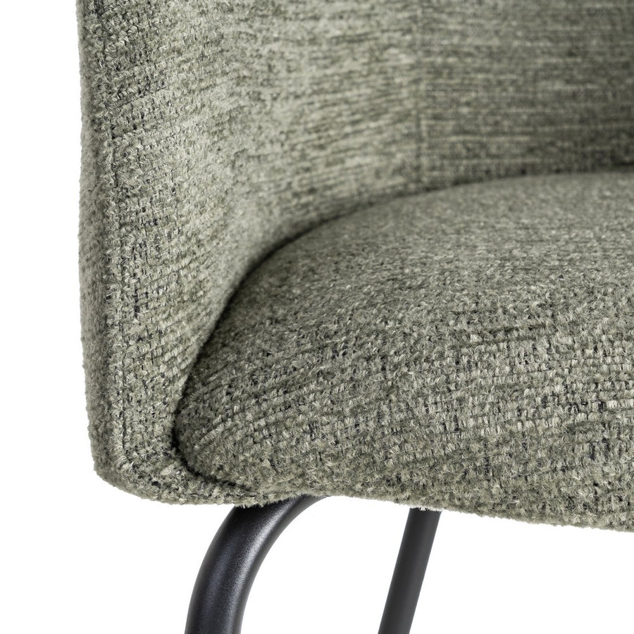GREEN FABRIC-METAL DINING CHAIR 60.50 X 55 X 78.50 CM