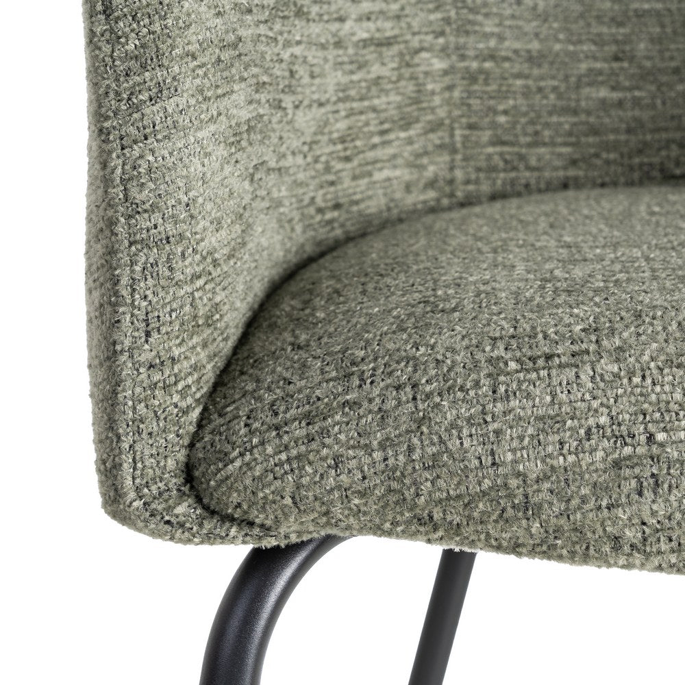 GREEN FABRIC-METAL DINING CHAIR 60.50 X 55 X 78.50 CM