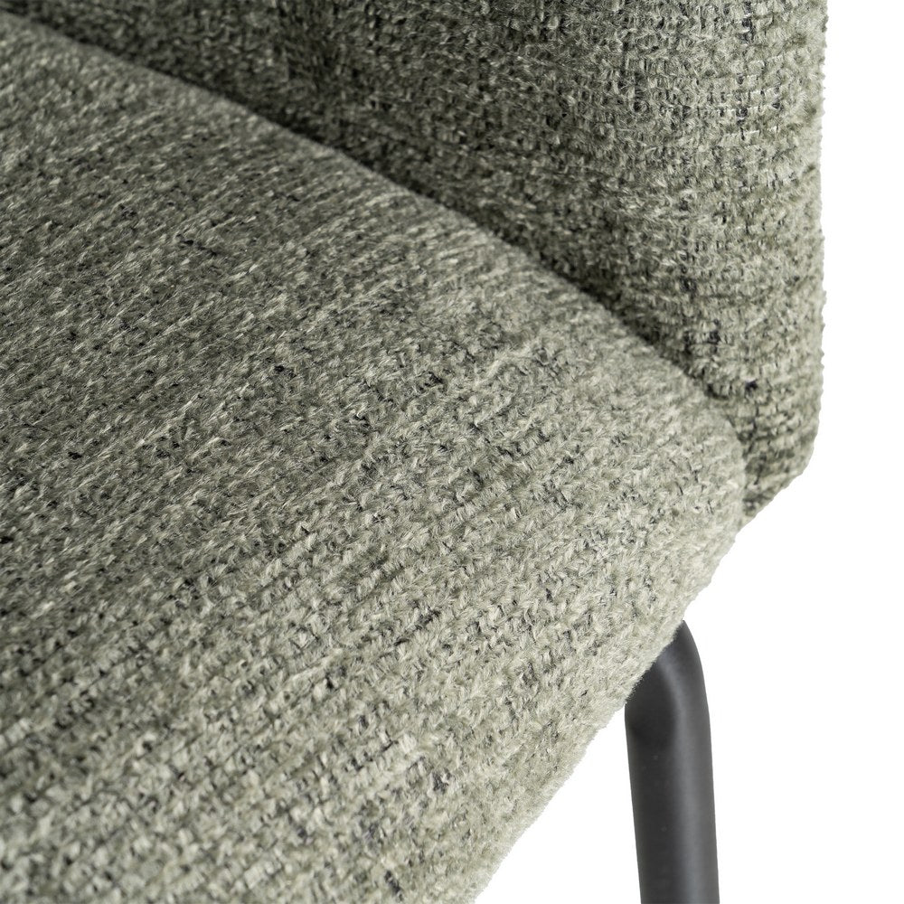 GREEN FABRIC-METAL DINING CHAIR 60.50 X 55 X 78.50 CM