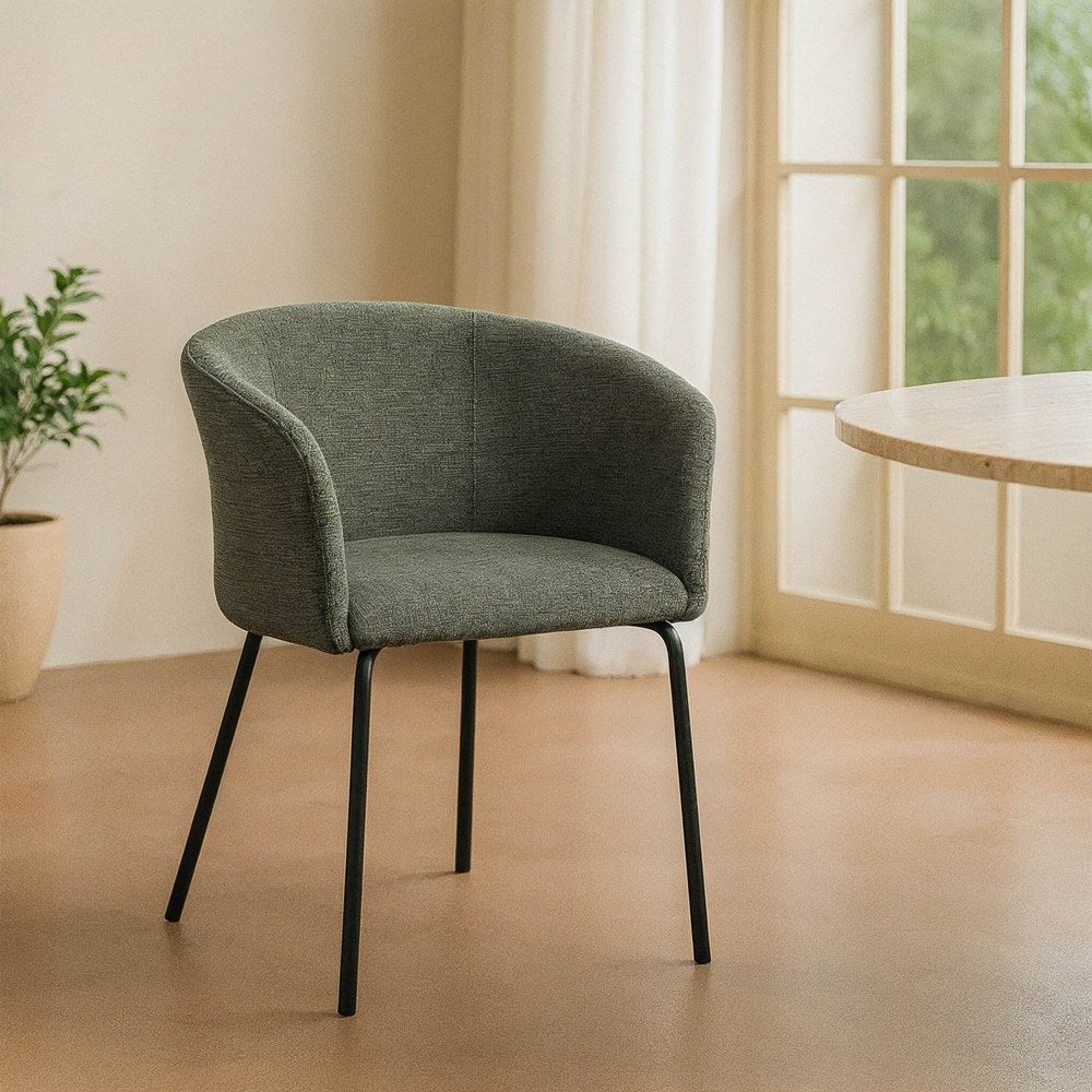 SILLA VERDE TEJIDO-METAL SAL�N 60,50 X 55 X 78,50 CM