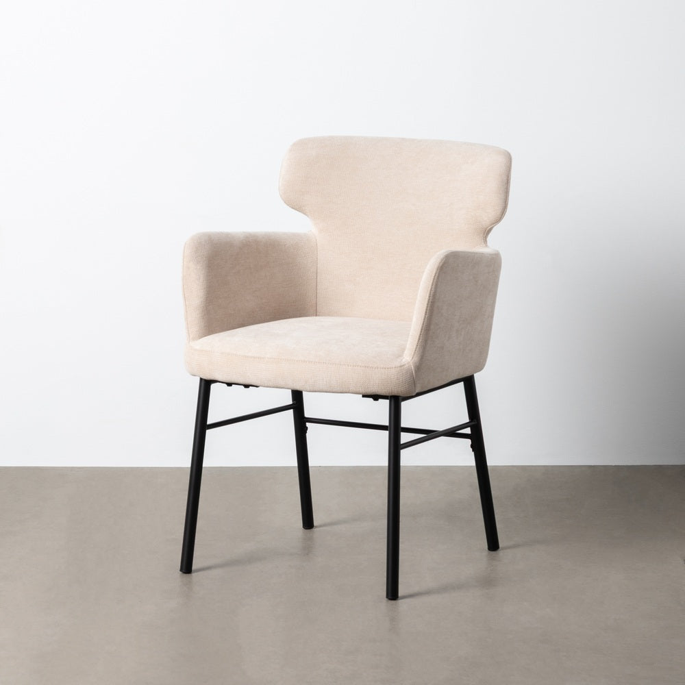 CREAM FABRIC AND METAL ARMCHAIR FOR LIVING ROOM 59.50 X 62.50 X 86 CM