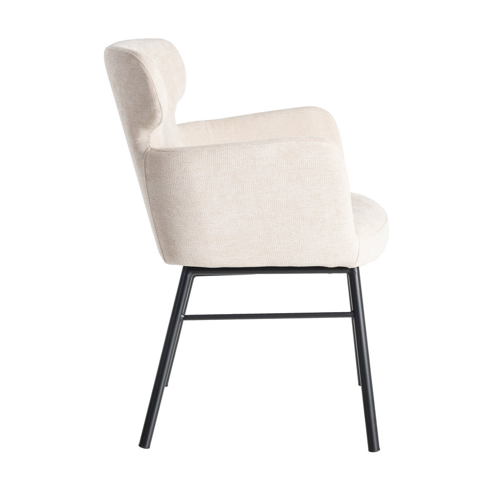 CREAM FABRIC AND METAL ARMCHAIR FOR LIVING ROOM 59.50 X 62.50 X 86 CM