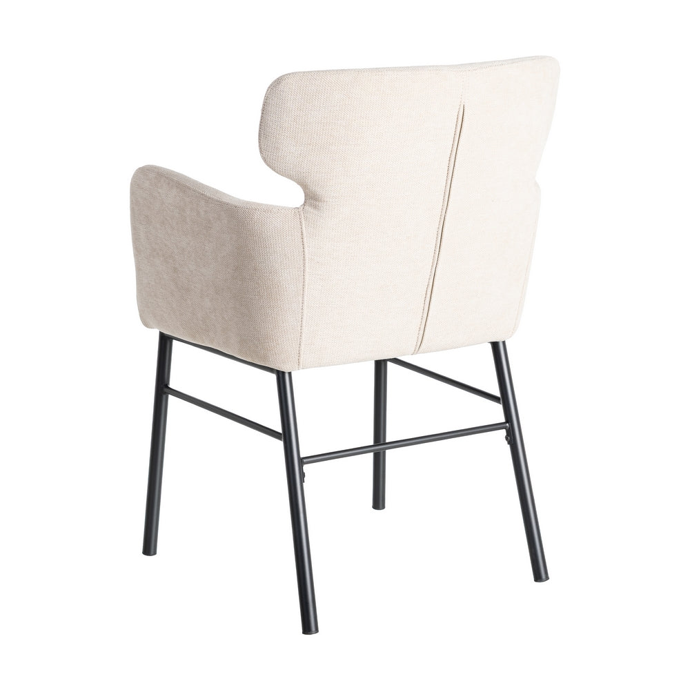 CREAM FABRIC AND METAL ARMCHAIR FOR LIVING ROOM 59.50 X 62.50 X 86 CM