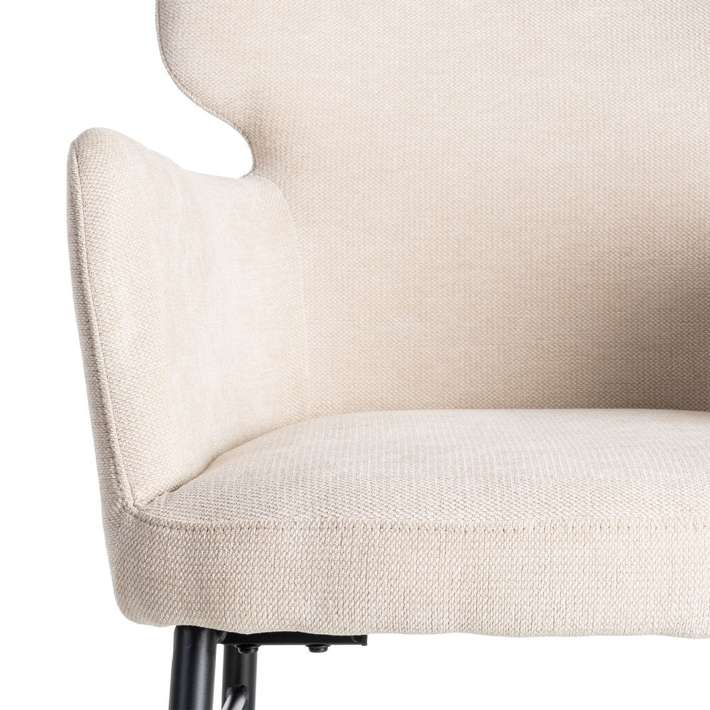 CREAM FABRIC AND METAL ARMCHAIR FOR LIVING ROOM 59.50 X 62.50 X 86 CM