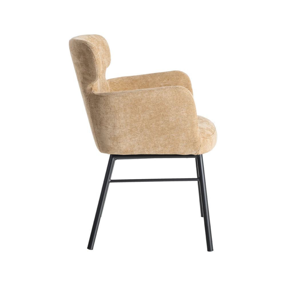SILLA BEIGE TEJIDO-METAL SALÓN 59,50 X 62,50 X 86 CM