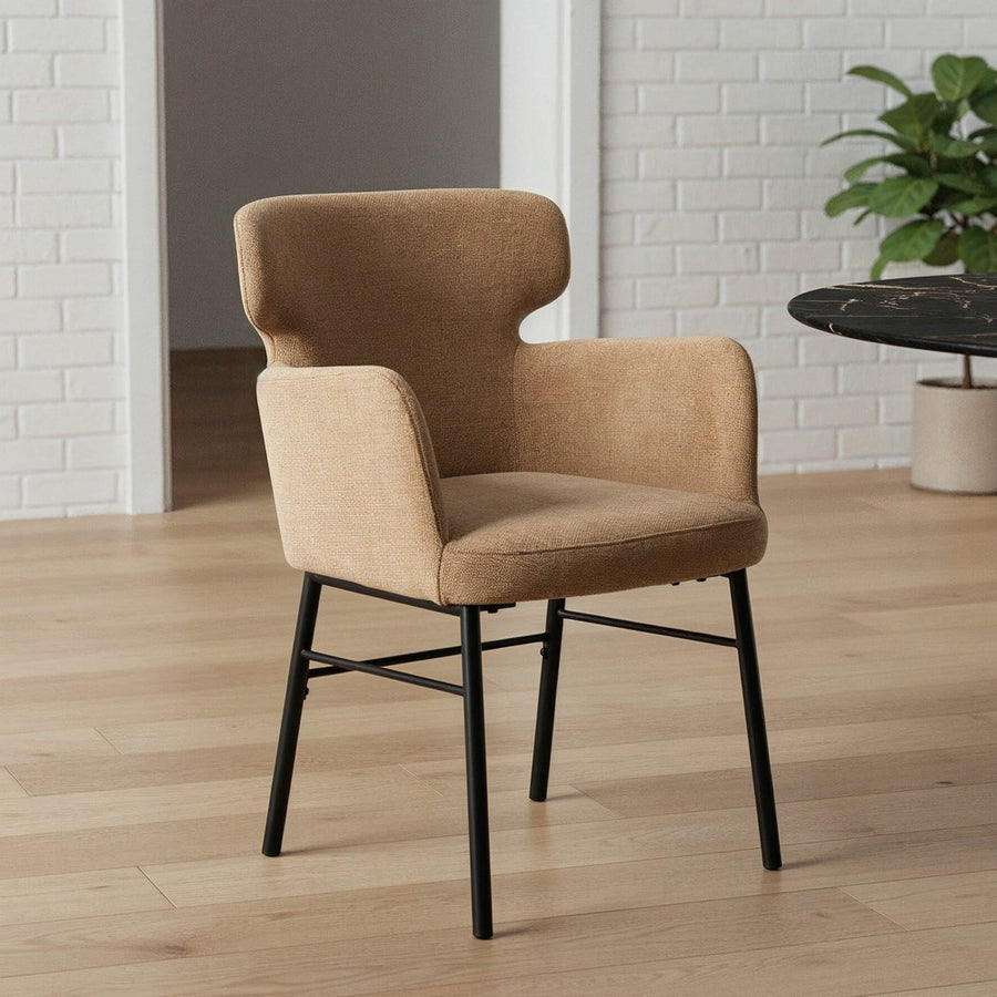 SILLA BEIGE TEJIDO-METAL SALÓN 59,50 X 62,50 X 86 CM