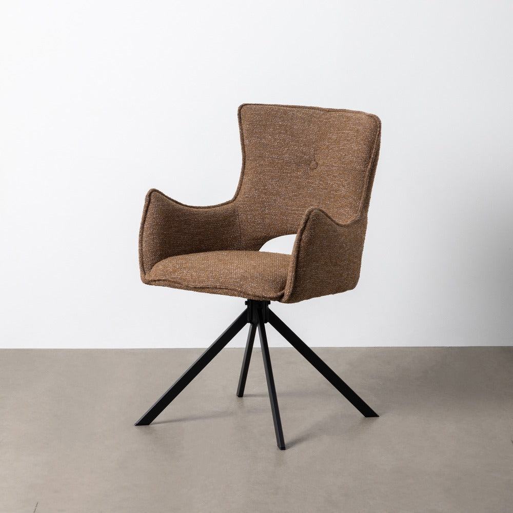 BEIGE FABRIC-METAL CHAIR LIVING ROOM 58.50 X 60 X 86.50 CM