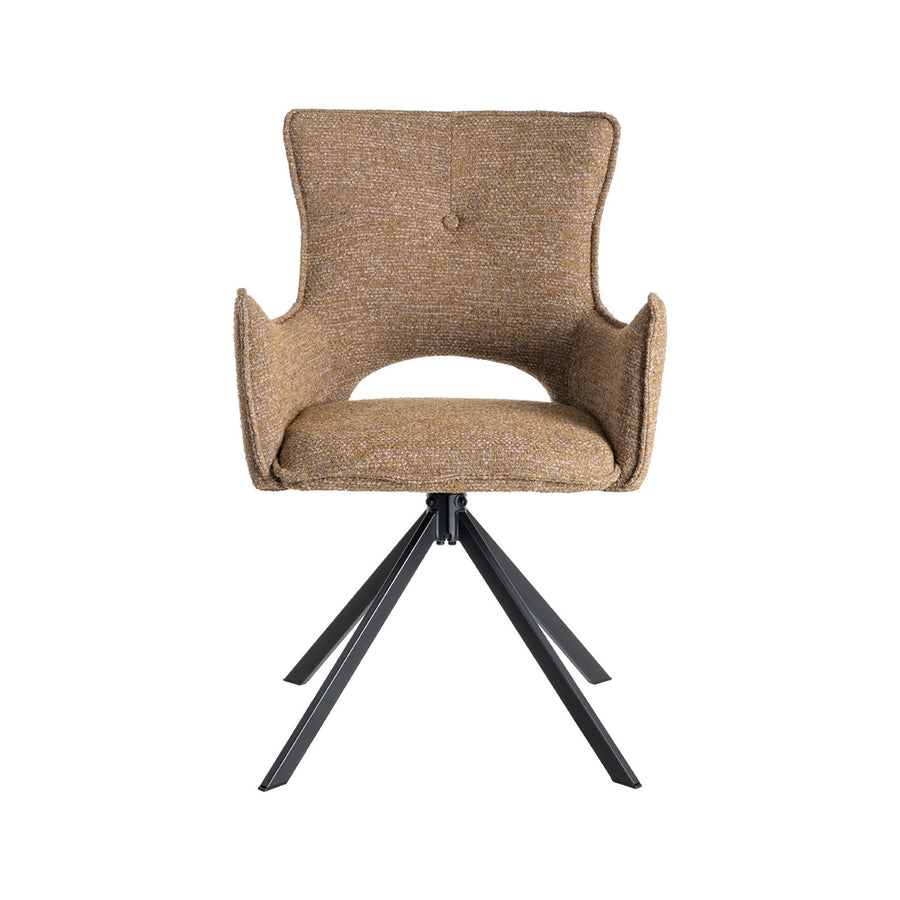 SILLA BEIGE TEJIDO-METAL SALÓN 58,50 X 60 X 86,50 CM