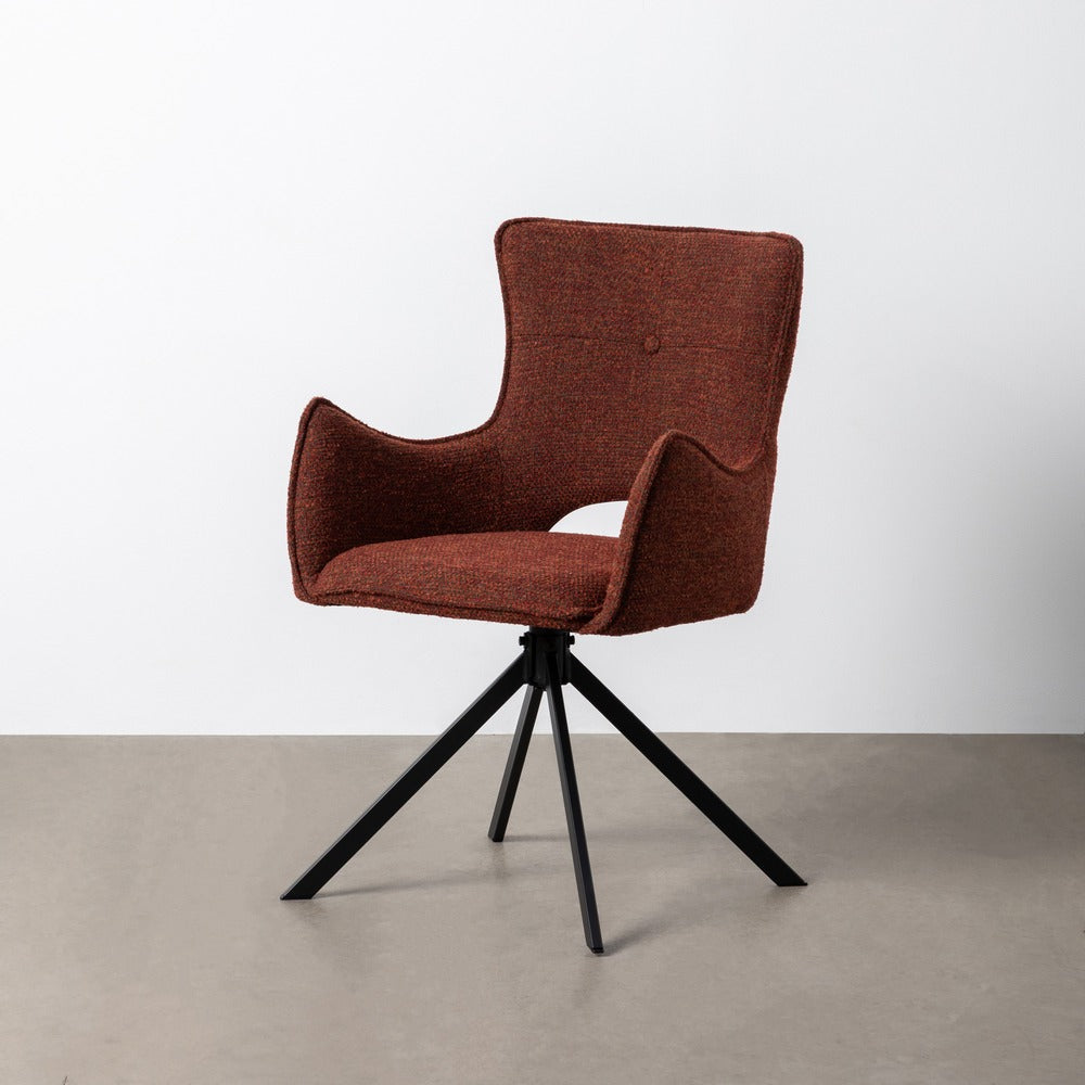 SILLA ROJO TEJIDO-METAL SALÓN 58,50 X 60 X 86,50 CM